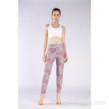 Legging met hoge taille en elastische print voor dames